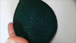 Handmade Dark Green Kippah Jewish Judaica Small size crochet Yarmulke for kids: