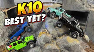 Axial SCX30 Chevy K10! Speed & Steering Test! K10 VS Jeep and Injora 65t Motor