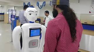 Mitra Robot interaction at the HDFC Bank