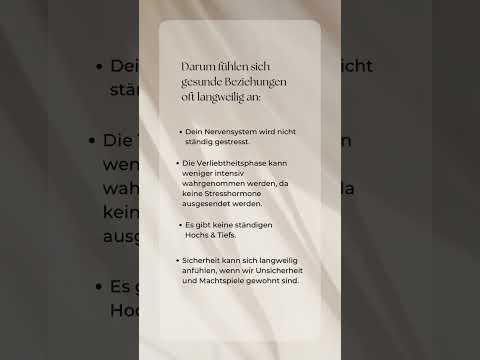 Warum fühlen sich gesunde Beziehungen oft langweilig an! #ToxischeBeziehung #datingtipps #beziehung