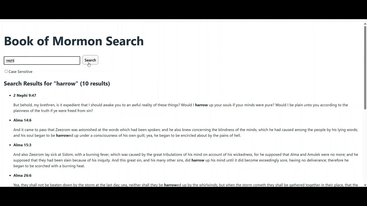 Book of Mormon Searcher Demo