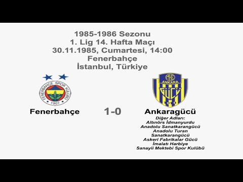 Fenerbahçe 1-0 Ankaragücü 30.11.1985 - 1985-1986  Turkish 1st League Matchday 14