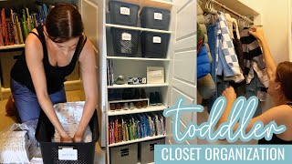 TODDLER CLOSET ORGANIZATION // New "Big Boy" Room Organization + Kid's Dresser Folding
