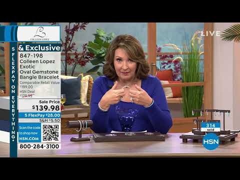 Colleen Lopez Exotic Oval Gemstone Sterling Silver Bangl...