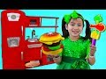 Jannie Pretend Play Cooking BBQ W Cute Kitchen Play Set Kids Food Toys
