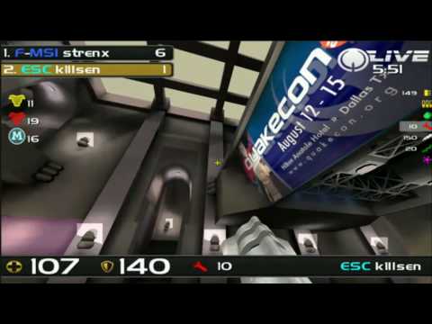 strenx vs K1llsen - Fnatic PLAY BEATIT Quake Live Grand Final 2010 - map 1of5 - dm6