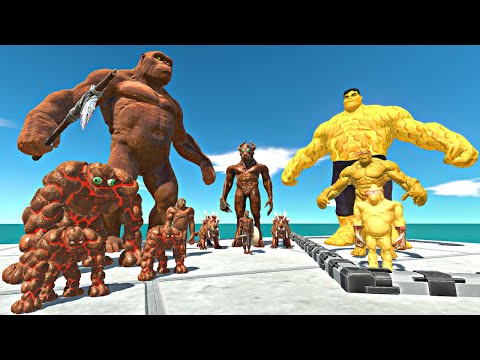 Wild King Kong + Mud Lava Golem + Mud Kozarog Rescues Honey Hulk Evolution and Fight - ARBS
