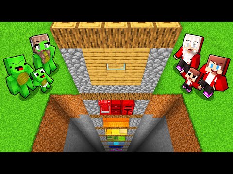 Mikey Family and JJ Family Found Secret Rainbow Floors in Minecraft (Maizen)