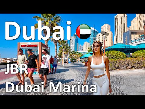 Dubai JBR (Jumeirah Beach Residence) Walking Tour 4K🇦🇪