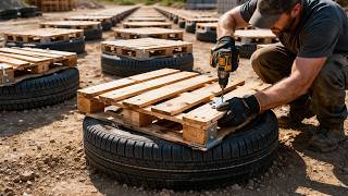 Few people know this secret! Just Put Old Tires On Pallets And Be Amazed