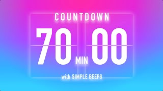 70 Minutes Timer Flip Clock Countdown / Beep Every 10 Sec 🦩