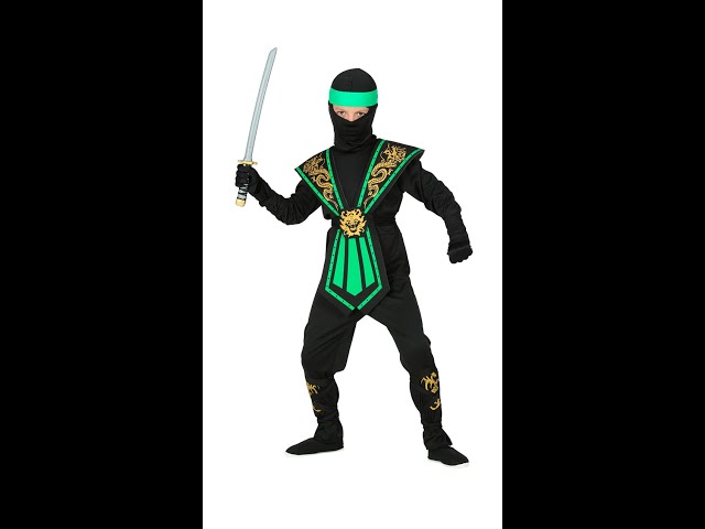 Grøn kombat ninja kostume video
