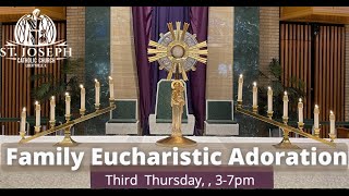 Family Eucharistic Adoration Third Thursday  3-7 PM   6/20/24