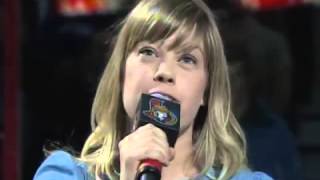 Basia Bulat singing the national anthem of Canada