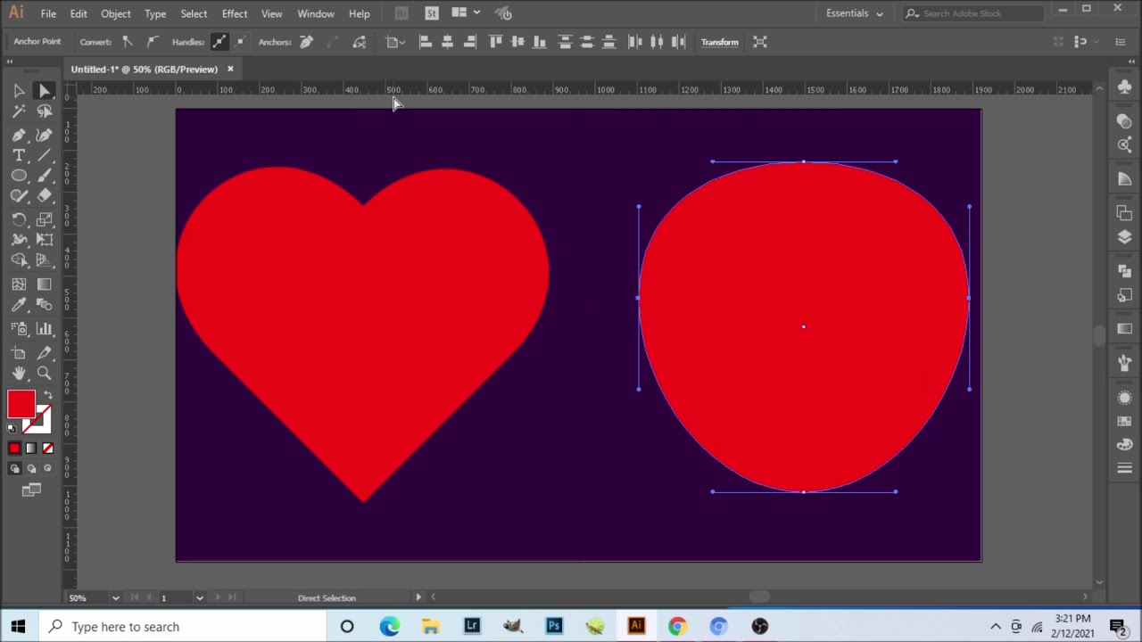 ADOBE ILLUSTRATOR BEGINNER TUTORIAL | How to design Heart Vector Design | Illustration tutorial