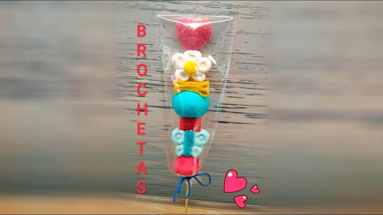Cómo hacer BROCHETAS de CHUCHES o GOMINOLAS para Candy bar o MESA DE CHUCHES