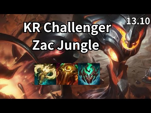 KR Challenger Zac Jungle vs Talon - KR Ranked Patch 13.10