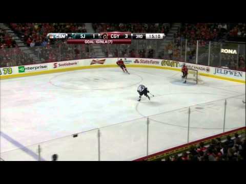 Jerome Iginla goal 3-1 Mar 6 2013 SJ Sharks vs Calgary Flames NHL Hockey