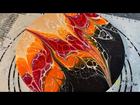 #133 FIERY Swipe With Super Modifications | Acrylic Pour Painting | Abstract | Fluid Art