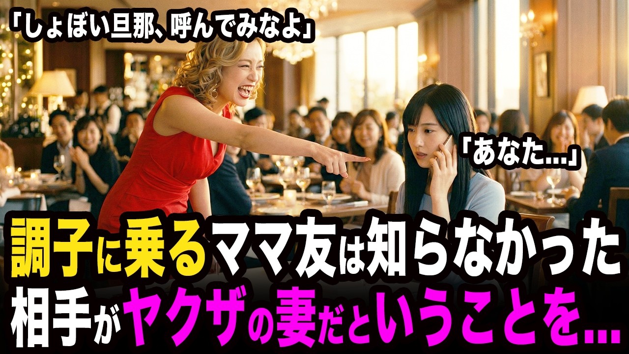 「旦那はヤクザよ」と調子に乗るママ友は知らなかった。相手が組長の妻だということを...