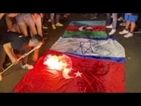 Lebanese-Armenians protest outside Turkish embassy