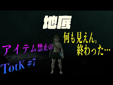 "アイテム禁止縛り"で地底に来たら何も見えなくて終わった。【アイテム禁止のティアキン】part７