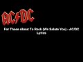 For Those About To Rock We Salute You AC DC Lyrics Video HD