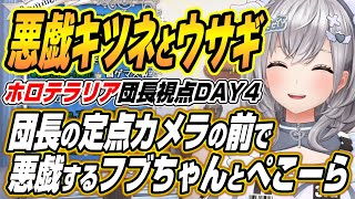 【ホロライブ切り抜き/白銀ノエル】コラボ中の団長の定点カメラの前で悪戯をするフブちゃんとぺこーらのホロテラリアDAY４ここ好き【白上フブキ/兎田ぺこら】