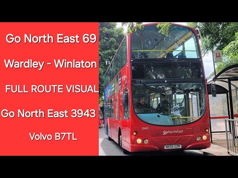 FULL ROUTE VISUAL: Go North East 69 - Wardley - Winlaton (3943 - NK05 GZR)