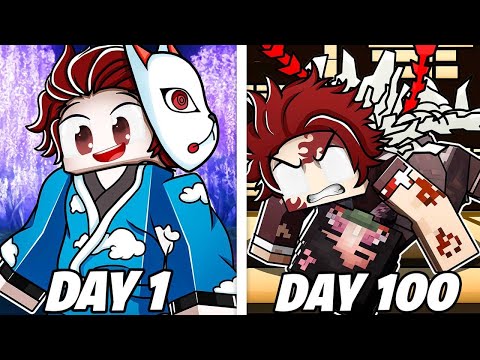 I Survived 100 DAYS as DEMON-KING TANJIRO in Demon Slayer Minecraft... This is what happened