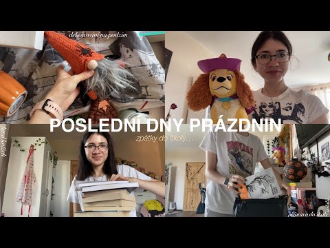 POSLEDNÍ DNY PRÁZDNIN | dekorování na podzim, haul knih, příprava do školy,…