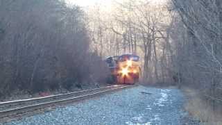 preview picture of video 'CSX #135, #44, #727 and #491 on Eastbound Old Main Line Coal Train'