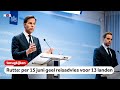 Persconferentie premier Rutte over de vakanties & vragen over de demonstraties