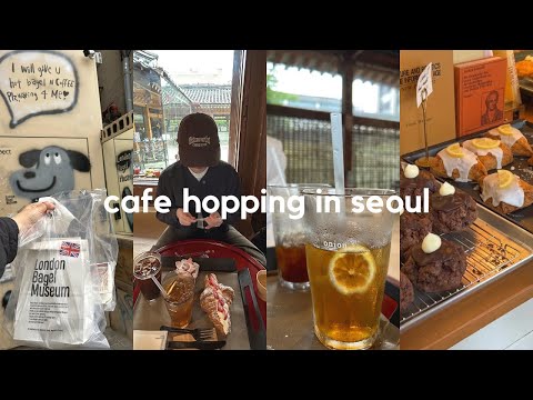 COREIA VLOG 💌 café pulando em anguk, seul | café cebola, camadas, nós e museu do bagel de Londres