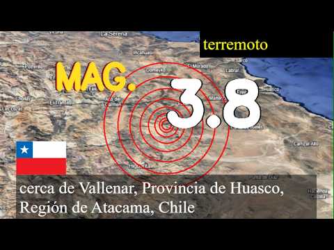 😱🚨  Terremoto de magnitud 3,8 sacudió cerca de Vallenar, Provincia de Huasco, Región de Atacama, Chi