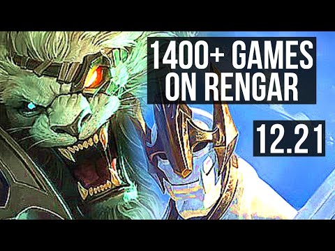 RENGAR vs GALIO (TOP) | 11/0/2, Rank 5 Rengar, 1400+ games, Legendary | KR Grandmaster | 12.21