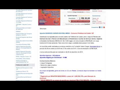 Concurso Prefeitura de Cuiabá / MT DIVERSOS CARGOS DE NÍVEL MÉDIO