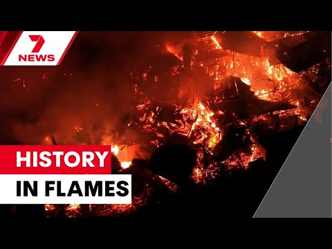 Wild inferno destroys historic reception centre in Hawkesbury  | 7NEWS