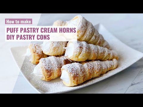 PUFF PASTRY CREAM HORNS - DIY PASTRY CONES