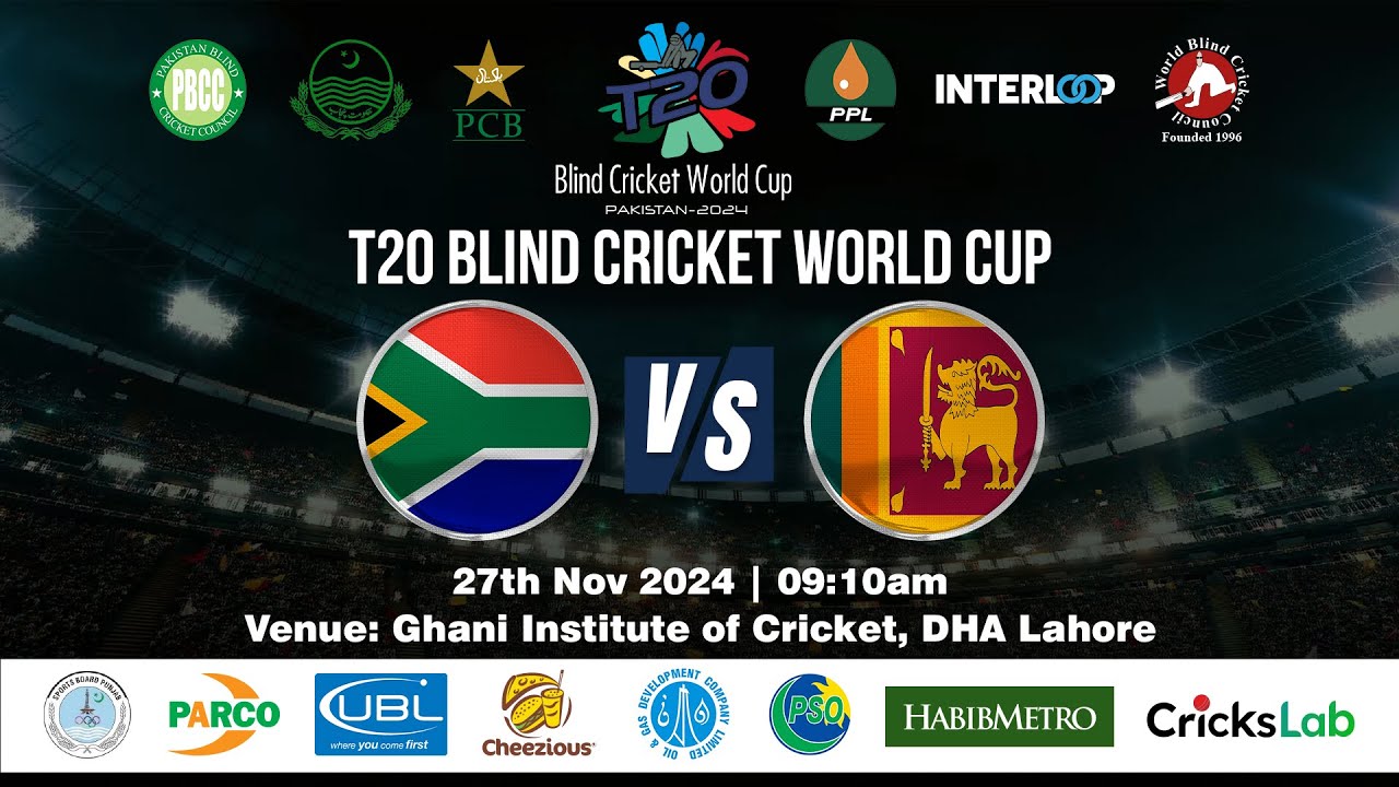 LIVE : Southafrica VS Srilanka || Blind T20 Cricket World cup 2024 || Match # 13 || Crickslab