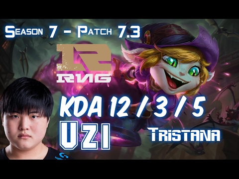 RNG Uzi TRISTANA vs ASHE ADC - Patch 7.3 KR Ranked