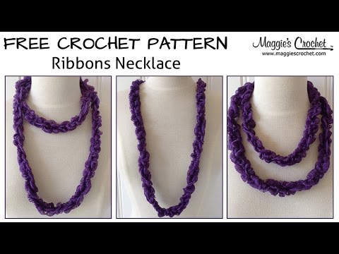 Ribbons Necklace Free Crochet Pattern - Right Handed
