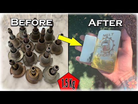 MIRROR Polished Brass Ingots From Scrap Sprinkler Heads - Melting 1.5kg Scrap Metal At Home