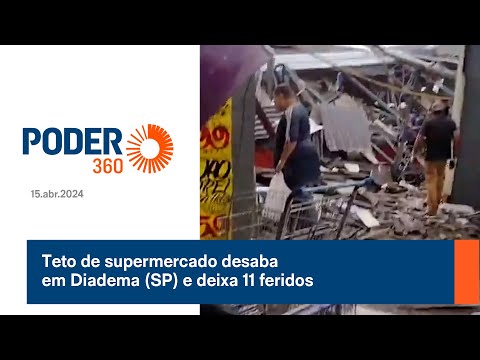 Teto de supermercado desaba em Diadema (SP) e deixa 11 feridos