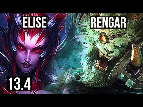 ELISE vs RENGAR (JNG) | 80% winrate, 9/1/4, Legendary | EUW Challenger | 13.4
