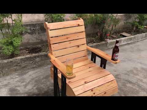 Amazing Design Ideas Woodworking From Pallet // Build Outdoor Chairs From Sewing Machine Legs - DIY!