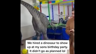 Dinosaur Scares Kids at Birthday Party #shorts