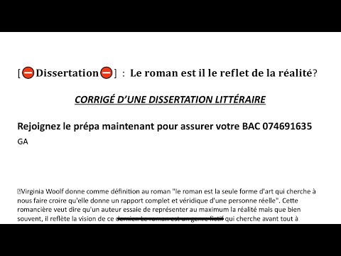 MÉTHODE Dissertation Littéraire - Sujet corrigé