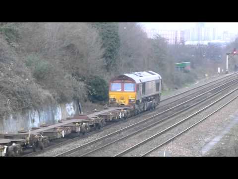 EWS 66020..6x52 17:33 Portbury-Mossend loaded car carriers 21-02-13