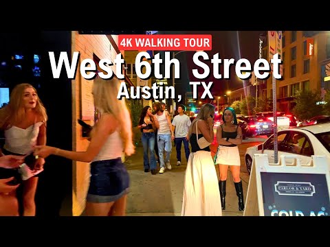 AUSTIN West Sixth Street Clubs and Nightlife 🇺🇸 Walk Texas 4K 2024